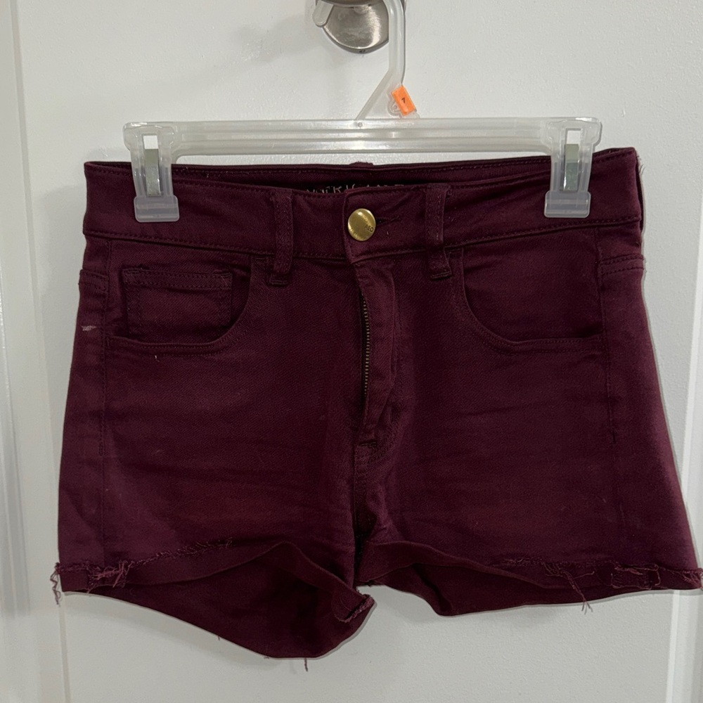 American Eagle High Waist Burgundy Shorts